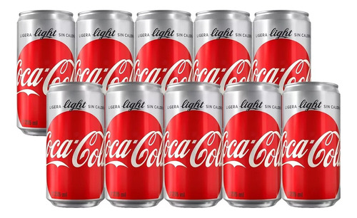 Refresco Coca Cola Light Mini Latas 10 Pzs De 235 Ml C/u