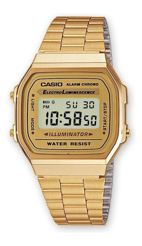 Reloj Casio Retro Dorado Unisex Original A-168wg-9w 