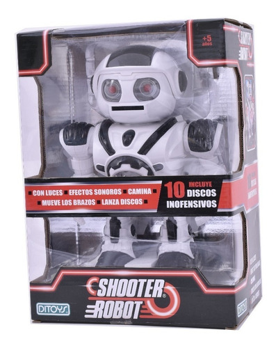 Shooter Robot Con Luz Y Sonido Lanza Discos Original Ditoys