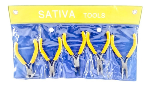 Kit De Pinzas 5 Piezas De 5 Sacapines Cortafrio Tenaza Punta