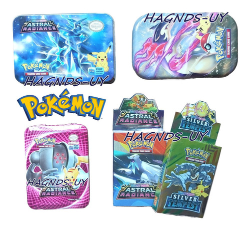 Mega Pack Cartas Pokémon Tcg Sword & Shield Mazos + 3 Lata 