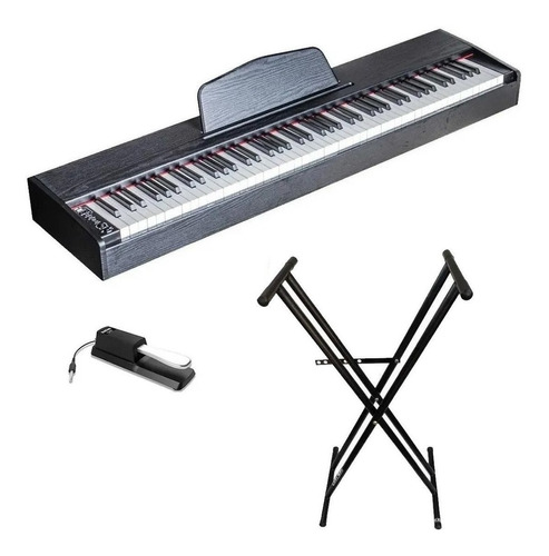 Piano Eléctrico 88 Notas Dp 730 Negro Acción Matillo Soporte