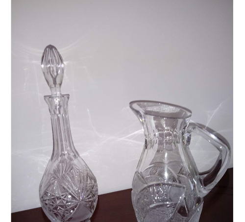 Jarra Y Botella De Cristal 