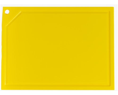 Tabua De Corte Em Polietileno - Canaleta - Amarela - 50 X 30