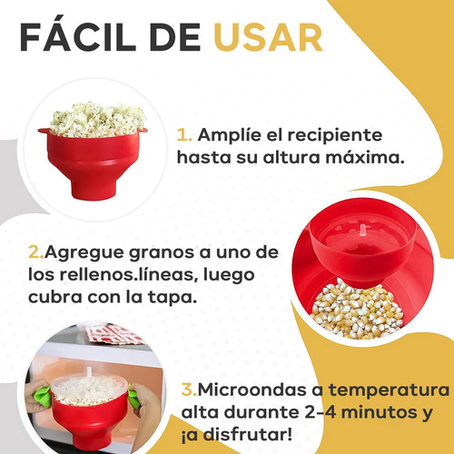Palomera De Silicón Para Microondas 15 Tazas Rojo