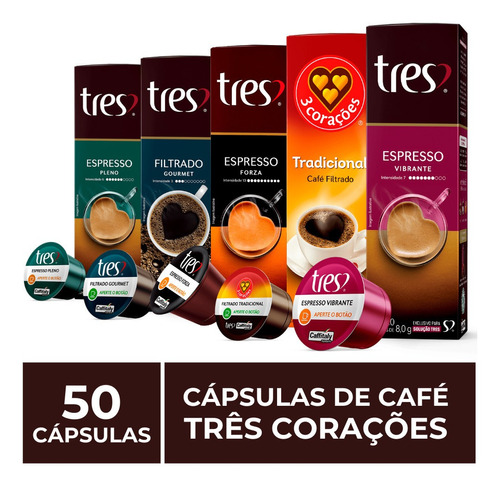 50 Cápsulas Três Corações, Café