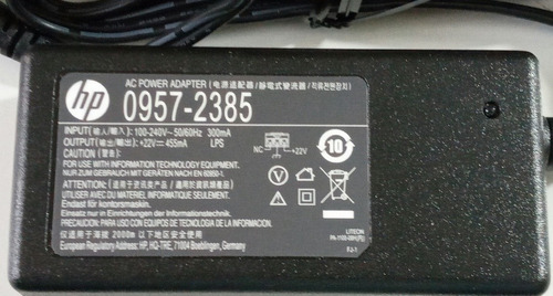 Imagen 8 de 8 de Adaptador O Regulador Hp Original Pnta Morada 22 Volt 455 Ma