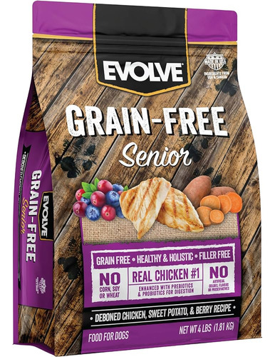 Alimento Evolve Perro Senior Grain Free Adulto Pollo 6.3 Kg