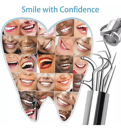 Sh Juego De Palillos De Dientes De Acero Inoxidable Con