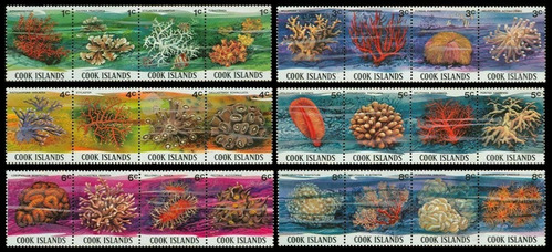 Fauna - Corales - Islas Cook - Serie Mint - Yv 570-593