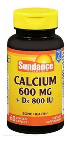 Calcio 600mg Y Vitamina D3 Sundance X 60 Tabletas Lider Eeuu