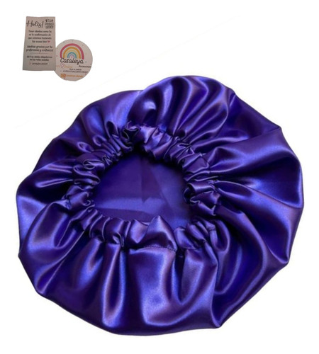 Set Ondas Sin Calor+broche+funda De Almohada+cofia Antifrizz Violeta Oscuro
