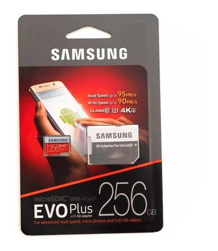 Cartão Samsung Micro Sdxc Evo 256gb 100mb/s Uhs-3 4k Lacrado