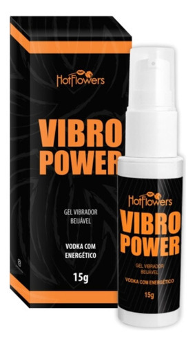 Gel Lubrificante Íntimo Vibro Power Cosmetível Aromático 15g Sabor Vodka