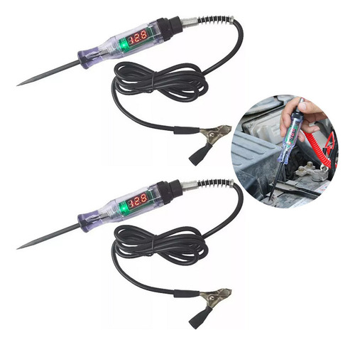 2 Uds Pluma De Prueba De Voltaje Automotriz 6v 12v 24v Coche