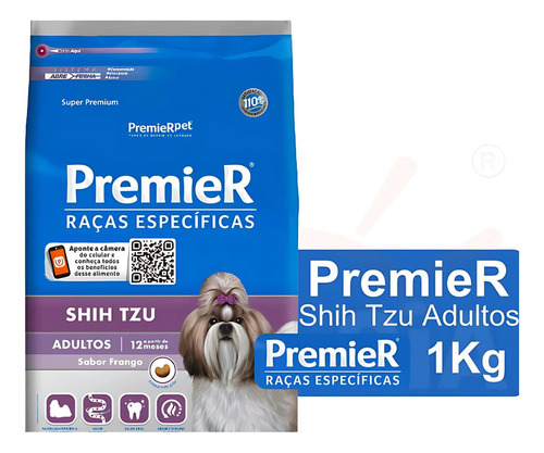 Ração Premier Raças Específicas Shih Tzu Adultos Frango 1kg
