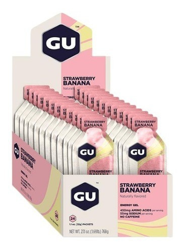 Gu Energy Gel Strawberry Banana Geles Caja 24 Unidades Gu