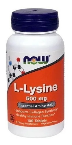 Now L-lysine 500mg 100 Tabls  Apoya La Síntesis De Colágeno 