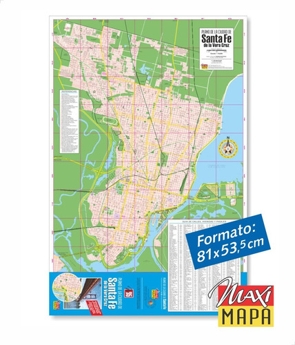 Mapa Santa Fe + Santo Tomé. Planos Impresos. Plegables
