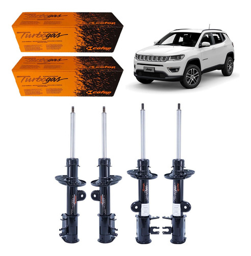 4 Amortecedores Cofap + Kits Sampel Compass 2.0 4x4 At9 17/