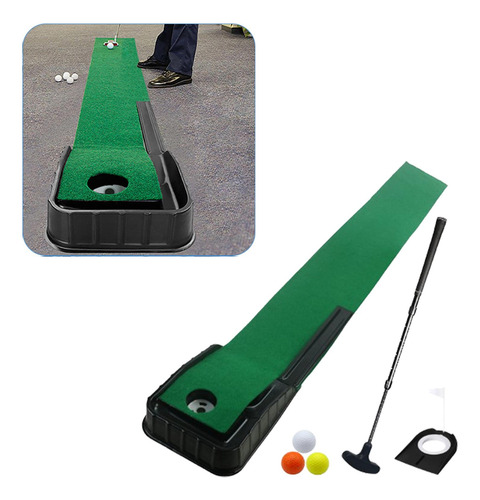 Estera De Golf Con Putter Con 3 Pelotas Con Putter Negro