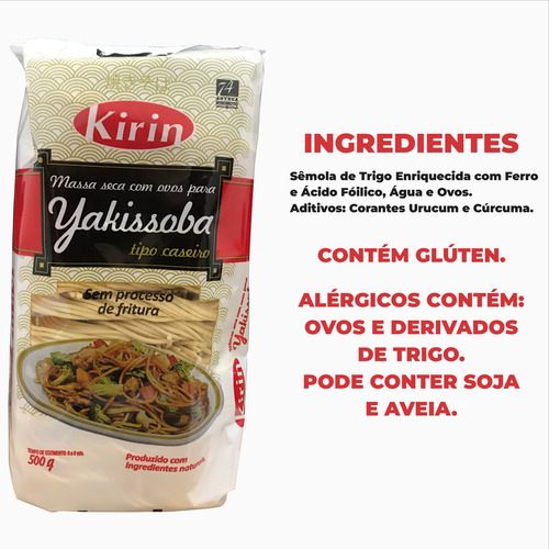 Macarrão Para Yakissoba Tipo Caseiro Kirin 500gr