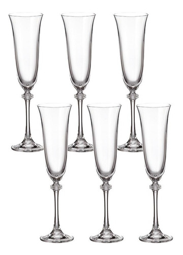 Copas De Champagne Cristal Bohemia Asio 190ml X 6 Unidades