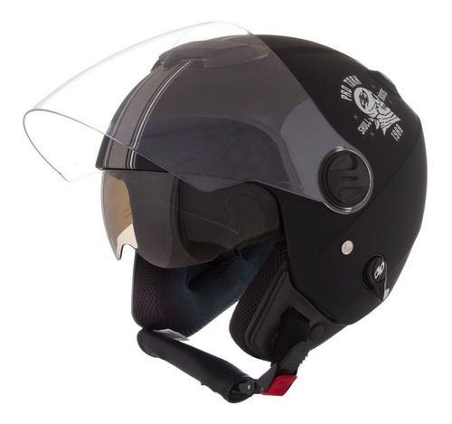 Capacete Para Moto Aberto Pro Tork New Atomic Vintage Skul Cor Preto-fosco/Prata Desenho Skull Riders Tamanho do capacete S