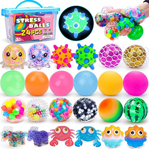 Stress Balls Set Fidget Toys-24pcak Sensory Relief Ball...