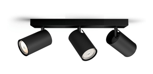 Imagen 2 de 6 de Lampara Leticia Triple Adosar Orientable Negra/blanca-unilux
