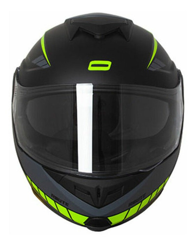 Capacete para moto  escamoteável Norisk  FF345 Route  matt black e hi-vis yellow motion tamanho 61 