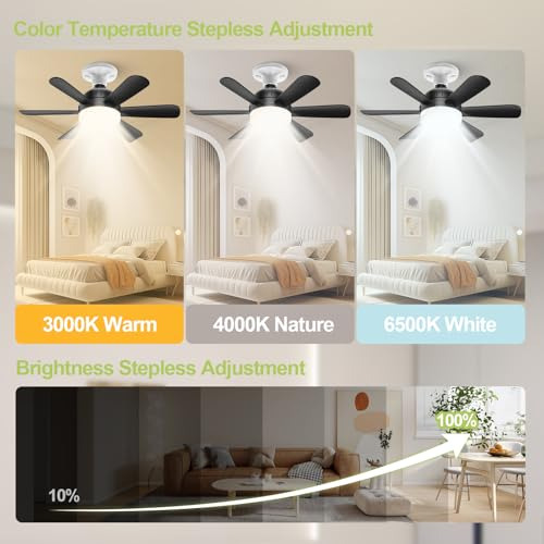 Ventilador De Techo Moderno De 18 PuLG Con Luz Led Y Control