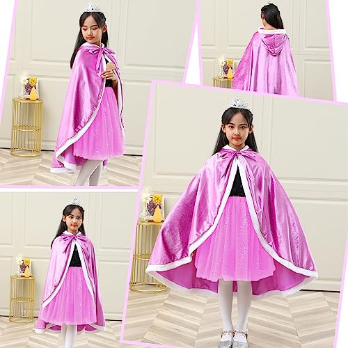 Capa De Princesa De Piel Capucha Niñas, Capa De Niñas...