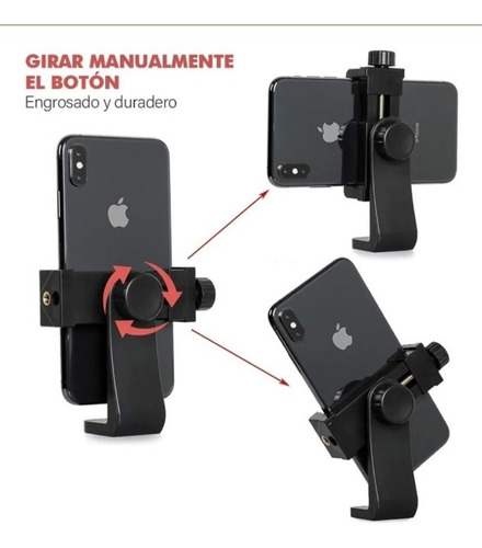 Imagen 6 de 10 de Adaptador Vertical Y Giratorio Para Trípode, Teléfono/cámara