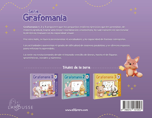 Grafomanía 1, De Ediciones Larousse. Línea Preescolar, Vol. 1. Editorial Larousse, Tapa Blanda, Edición 1 En Español, 2024