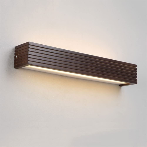 Lampara Pared Madera Rectangular Led Espejo Frontal Baño 30