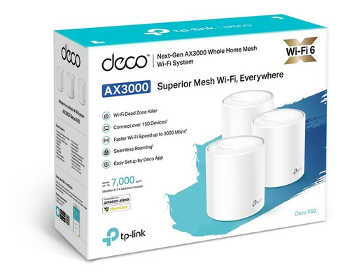 Deco X60 Wifi 6 Ax3000 3 Pack Sistema Mesh Para Todo El Hoga