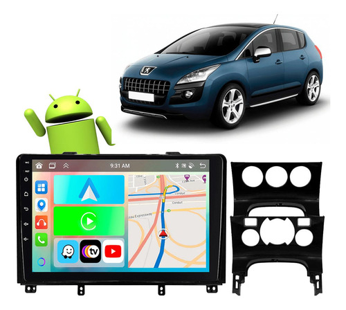 Multimidia 9p Android Carplay Peugeot 3008 11 12 13 14 15 16