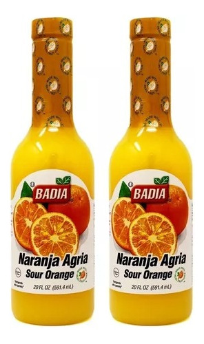 2 Botellas De Jugo De Naranja Agria Badia De 591.4 Ml. C/u