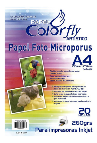 Papel Microporus Satin Fotográfico A4 260g Pack X2 Disershop