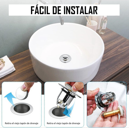 Filtro Tapon Drenaje Con Rebote Para Fregadero Lavabo Cocina