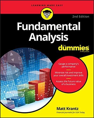 Fundamental Analysis For Dummies, De Matt Krantz. Editorial John Wiley Sons Inc, Tapa Blanda En Inglés