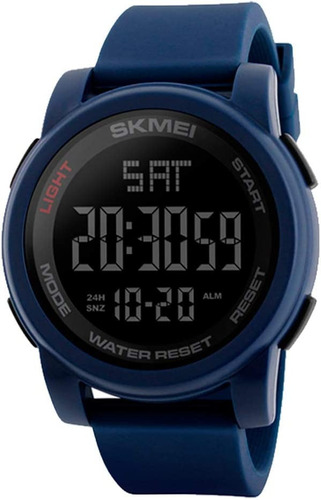 Reloj Deportivo Digital Skmei 1257 Azul Hr  Doble Cronometro