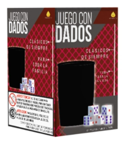 Juego De Mesa Dados 5 + Cubilete Clásico Familiar Yuyu