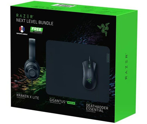 Combo Razer Audifonos Kraken X + Mouse Deathadder + Mousepad