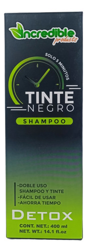 Shampoo Para Canas Con Tinte Para Cabello Color Negro 2 En 1