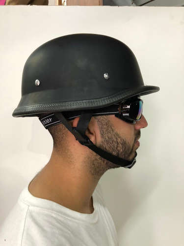 Imagen 3 de 4 de Casco Moto Estilo Aleman-segunda Guerra Mundial-antiparras