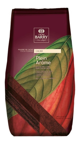 Cacau Em Pó 100% Plein Arome 1kg Cacao Barry