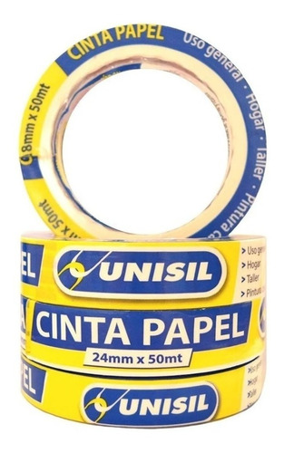 Cinta Papel Enmascarar Unisil / Adelbras 24mm X 50 Mts K37