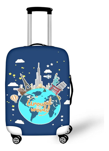 Howilath World Landscape Pattern Travel Luggage Thicken Prot